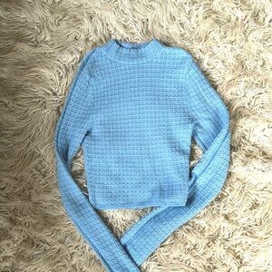 PacSun la hearts blue sweater crop top turtleneck size Xs
